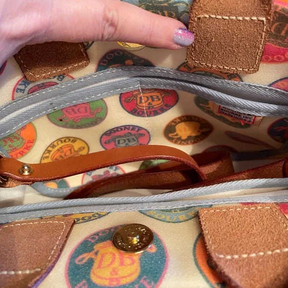 Dooney & Bourke medallion tassel bag Colorful Logo Canvas Tote - Picture 6 of 6